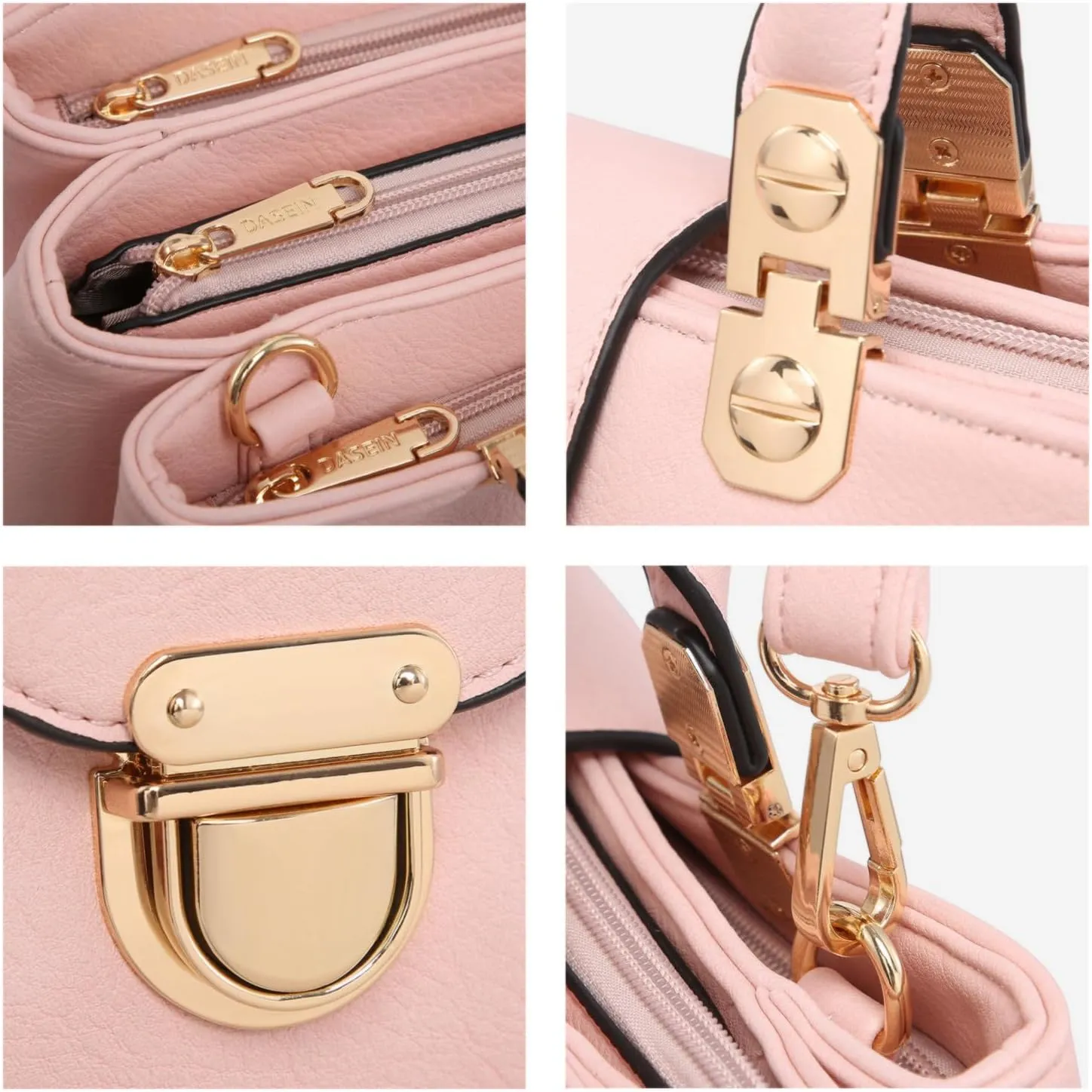 Dasein Women Satchel Handbags Top Handle Purse Medium Tote Bag Vegan Leather Shoulder Bag