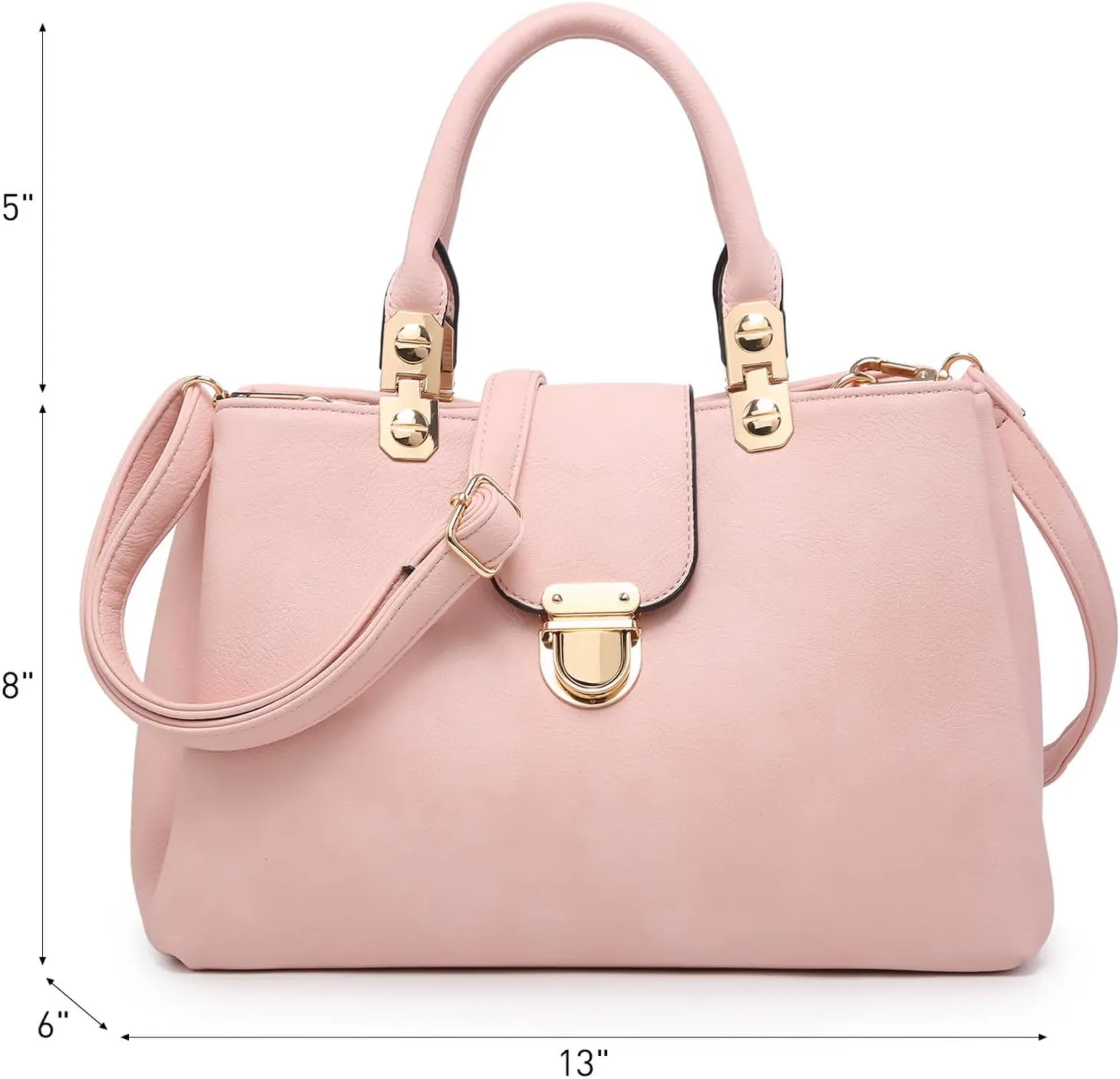 Dasein Women Satchel Handbags Top Handle Purse Medium Tote Bag Vegan Leather Shoulder Bag