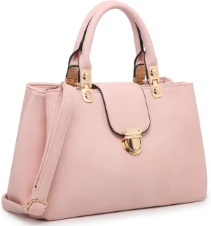 Dasein Women Satchel Handbags Top Handle Purse Medium Tote Bag Vegan Leather Shoulder Bag