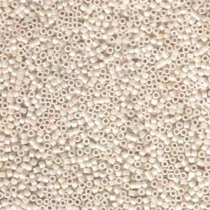 DB 1500, Opaque Bisque White AB - Miyuki Delica Beads - Size 11 - 5 grams - Japanese Cylinder Seed Beads - Wholesale & Retail