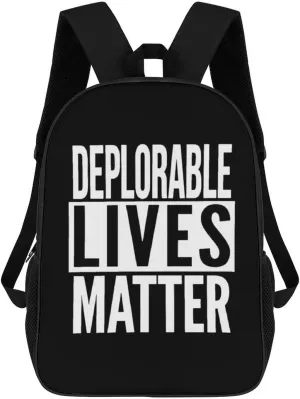 Deplorable Lives Matter Fashion 17 Inch Backpack Simple Shoulders Daypacks Lightweight Laptop Bag Travel Gear