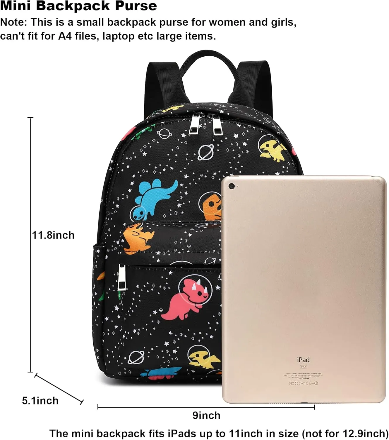 Dinosaur Mini Backpack Women Girls, Small Backpack Purse for Adults Teens Kids School Travel