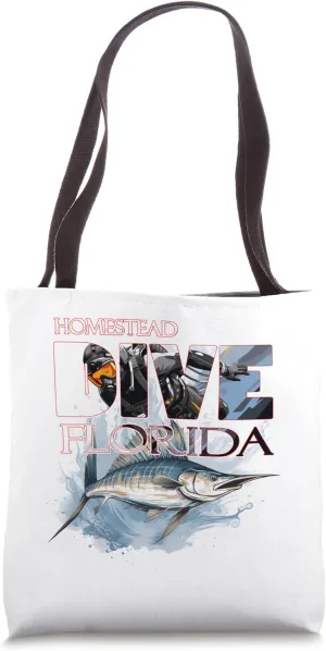 DIVE Homestead Florida SCUBA Diving Snorkeling Tote Bag