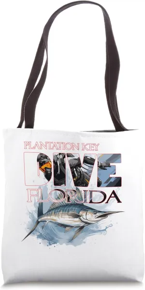 DIVE Plantation Key Florida SCUBA Diving Snorkeling Tote Bag