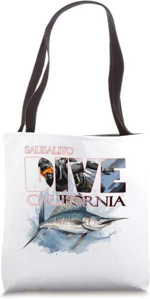 DIVE Sausalito California SCUBA Diving Snorkeling Tote Bag