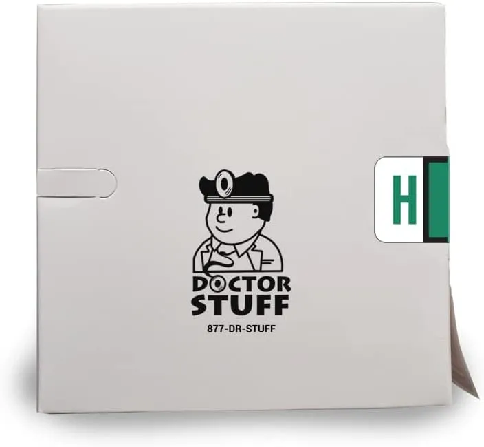 Doctor Stuff - File Folder Labels, Alphabet Letter H, POS 3400 - POAM Series Compatible Alpha Stickers, Dark Green, 15/16" x 1-5/8", 500/Roll
