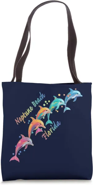 Dolphin Lover Neptune Beach FL Family Beach Vacation Tote Bag