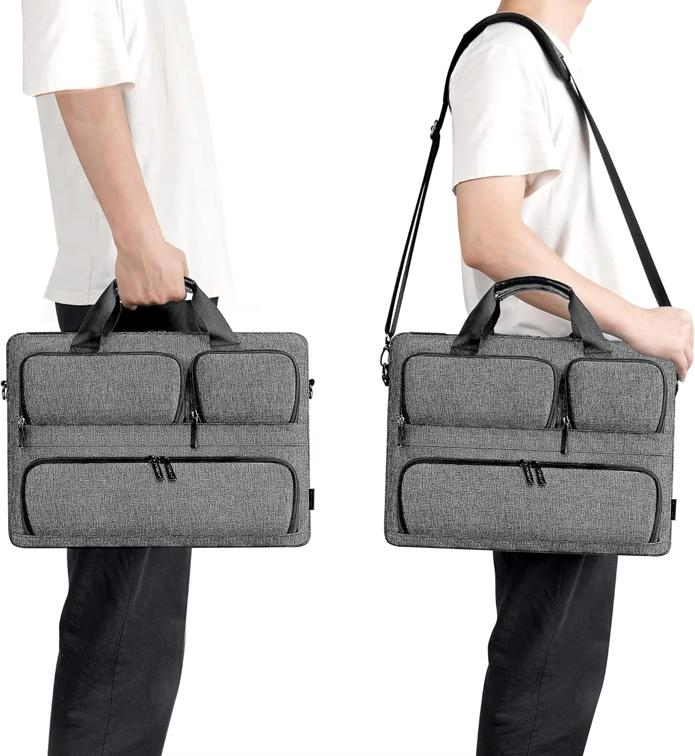 DOMISO 17-17.3 Inch Laptop Bag Business Briefcase with Shoulder Strap Messenger Bag Compatible with 17" Laptops/17.3" HP Pavilion/MSI GS73VR Stealth Pro/Dell XPS/Acer/ASUS,Dark Grey
