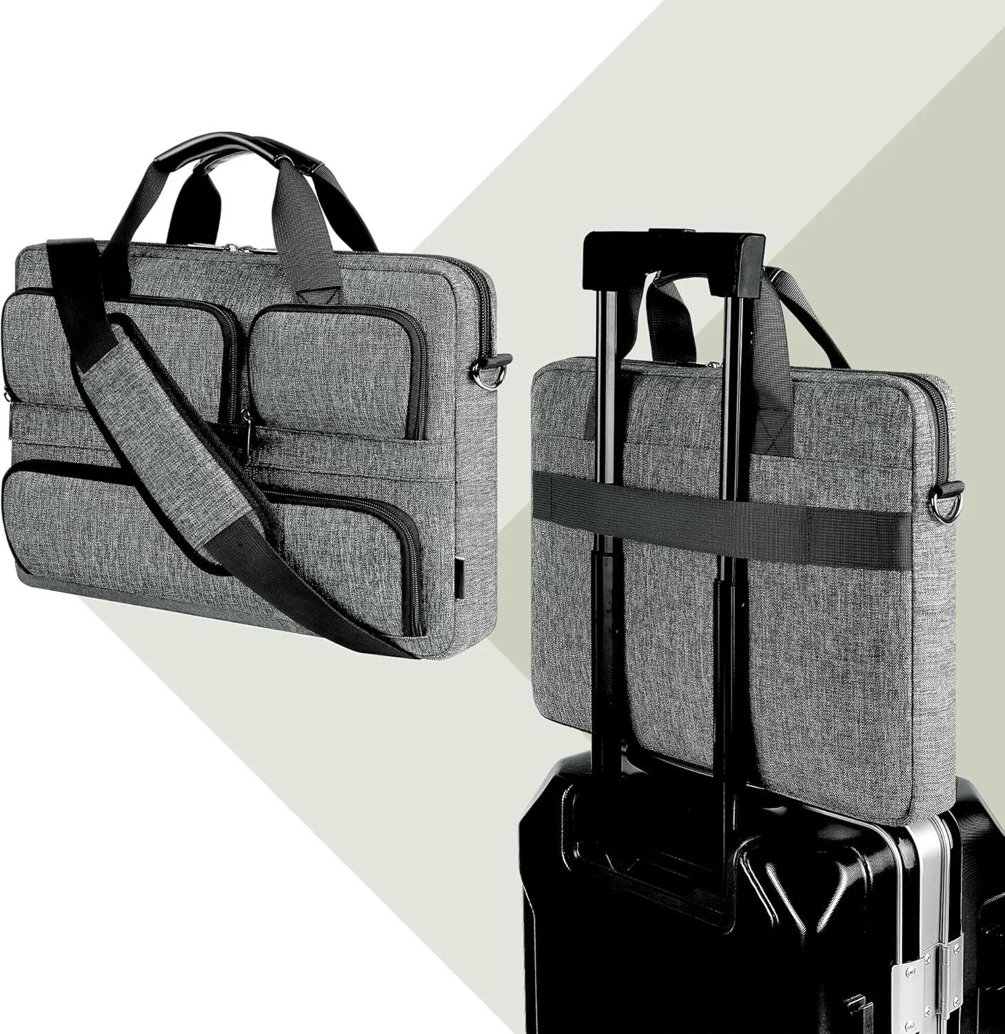 DOMISO 17-17.3 Inch Laptop Bag Business Briefcase with Shoulder Strap Messenger Bag Compatible with 17" Laptops/17.3" HP Pavilion/MSI GS73VR Stealth Pro/Dell XPS/Acer/ASUS,Dark Grey