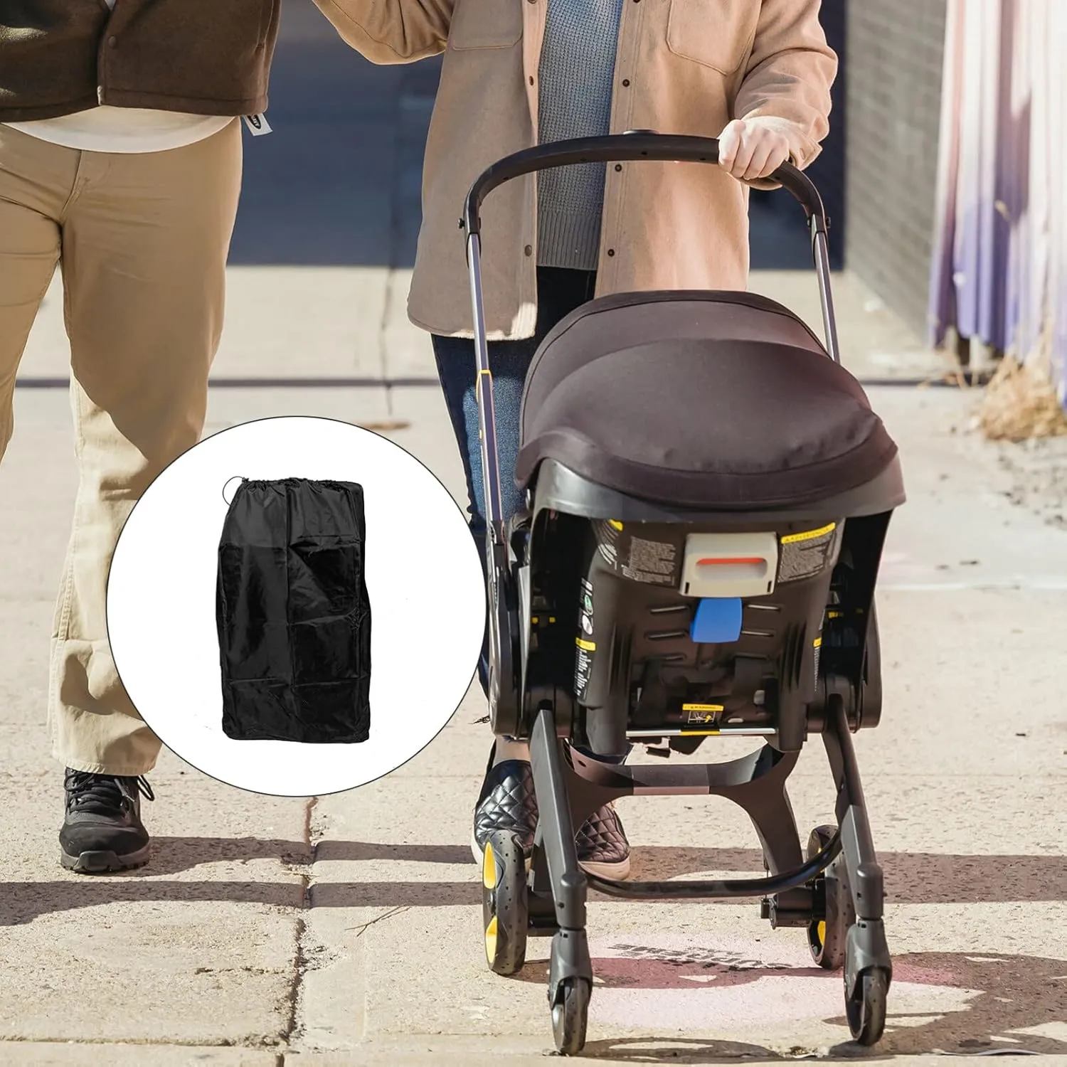 Double Stroller Storage Bag Airplane Travel Cover Hands- Shoulder Straps Easy Clean Practical