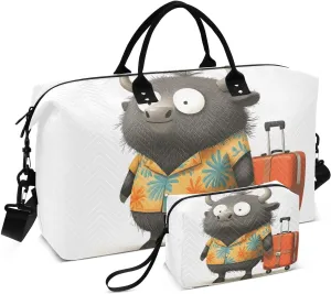 Duffel Bag for Traveling, Bison Cute Travel Gym Bags with Multiple Interior Pockets for Women Men Toiletry Purse Included 20.5”x 1.9” x 13.8”