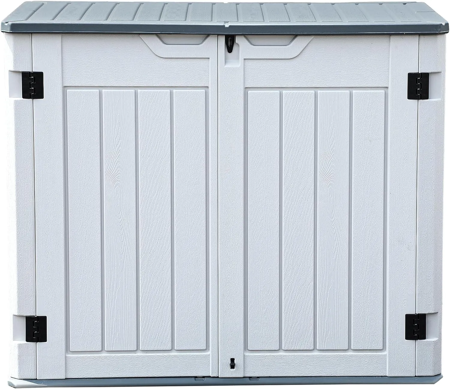 DWVO Outdoor Weather-Resistant Horizontal Storage Shed, 35 Cu Ft Capacity, Lockable and Waterproof, Suitable for Storing Garden Tools, Light Gray
