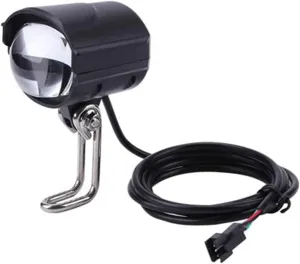 E-Bike Led Headlight 2W 36V‑48V Bicycle Light with 75‑100db Loud Horn Waterproof Front Bike Headlights for Night Riding Ebike Light Cycling LED Light