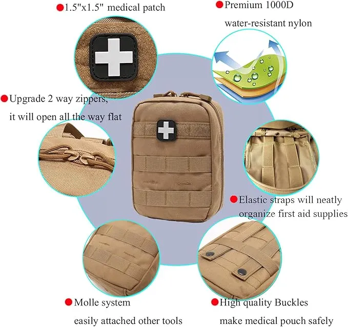 EMT Pouch MOLLE Ifak Pouch Tactical MOLLE Medical First Aid Kit Utility Pouch Carlebben
