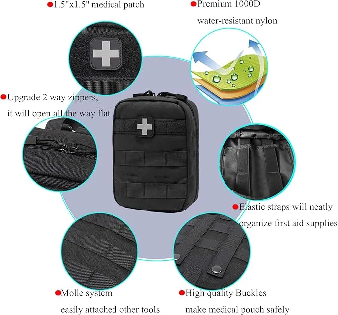 EMT Pouch MOLLE Ifak Pouch Tactical MOLLE Medical First Aid Kit Utility Pouch Carlebben
