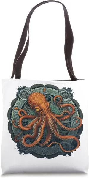 Enigmatic Octopus Mandala | Mystique Sea Creature Desing Tote Bag