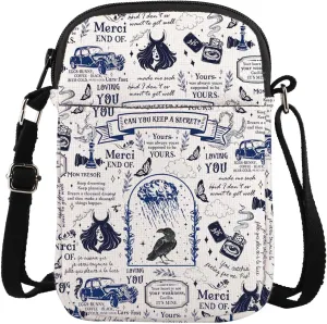 ENSIANTH Poem Inspired Messenger Bag We Love Rainy Day Crossbody Bag Morally Grey Book Club Gift Dark Romance Bookish Gift