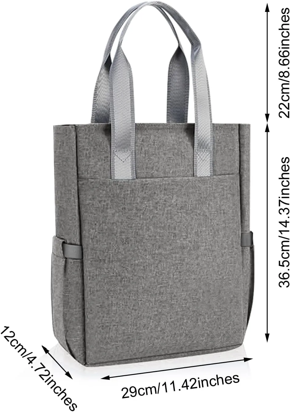enyuwlcm Oxford Document Bag with Handle and Meeting Office School Organizer File Tote Bag for Carrying Paper Files Books 1 Pack Gray