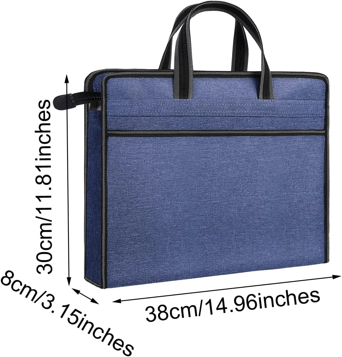 Enyuwlcm Oxford Zippered Document Bag with Handle File Tote Bag Pouch for Carrying Paper Files Books Filing Folder 1 Pack (H-Blue)