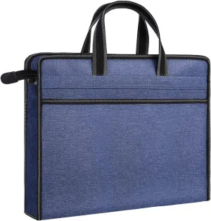 Enyuwlcm Oxford Zippered Document Bag with Handle File Tote Bag Pouch for Carrying Paper Files Books Filing Folder 1 Pack (H-Blue)