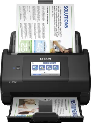 Epson Workforce ES-580W Wireless Color Duplex Desktop Document Scanner for PC and Mac with 100-sheet Auto Document Feeder (ADF) and Intuitive 4.3" Touchscreen. Full 1-Year Limited Warranty (Renewed)