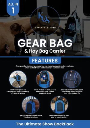 Equine Gear and Grooming Bag with Hay Bag Carriers (Black)