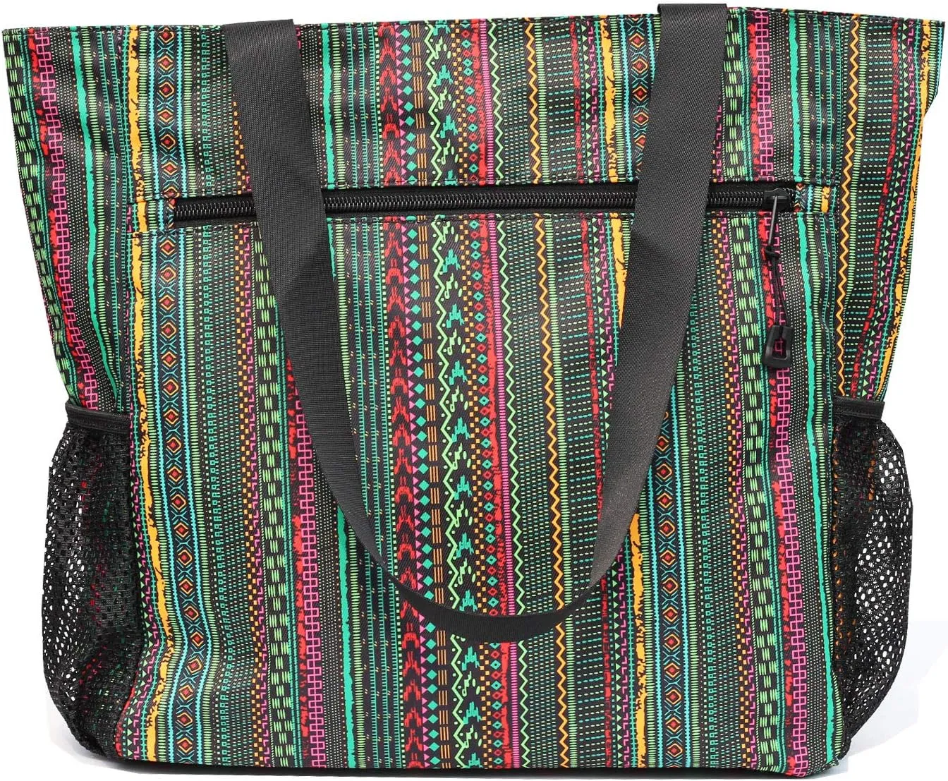 ESVAN Original Floral Tote Bag Large Shoulder Bag with Multi Pockets for Gym Travel Beach Daily Bags