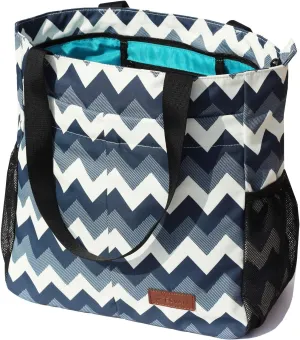 ESVAN Original Floral Tote Bag Large Shoulder Bag with Multi Pockets for Gym Travel Beach Daily Bags