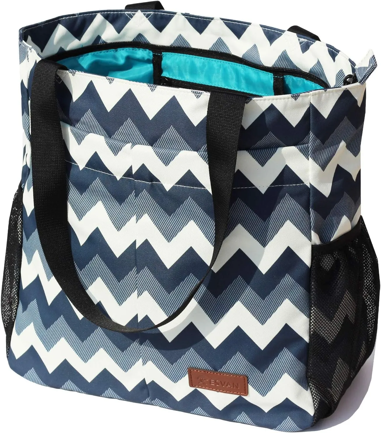 ESVAN Original Floral Tote Bag Large Shoulder Bag with Multi Pockets for Gym Travel Beach Daily Bags