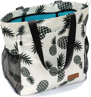 ESVAN Original Floral Tote Bag Large Shoulder Bag with Multi Pockets for Gym Travel Beach Daily Bags