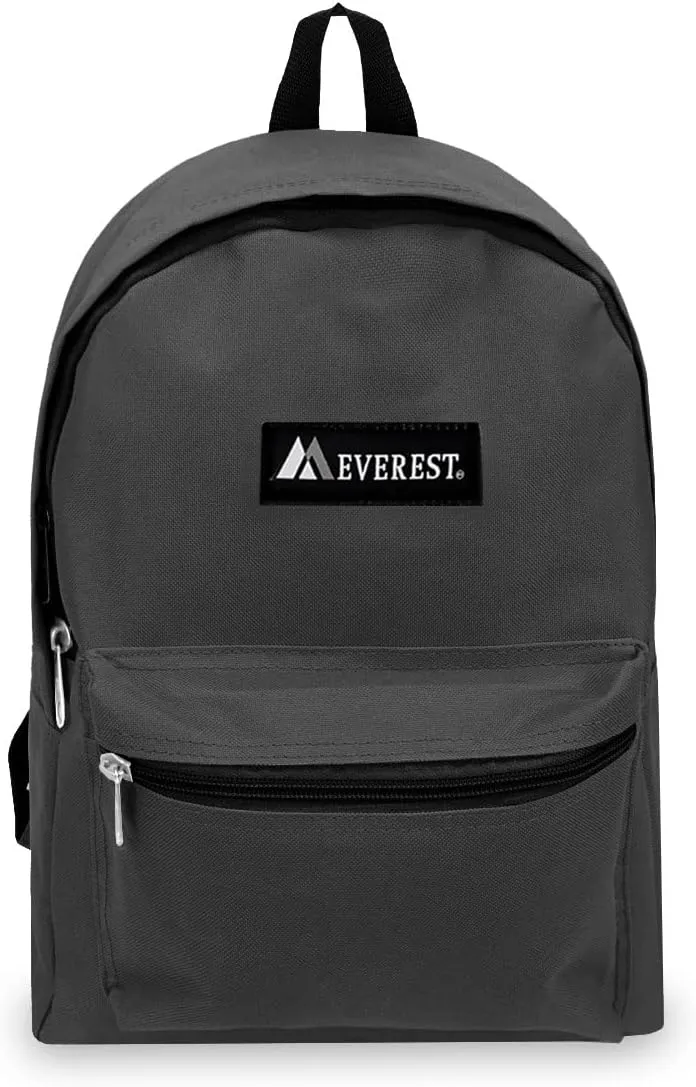 Everest Luggage Basic Backpack, Charcoal, Medium