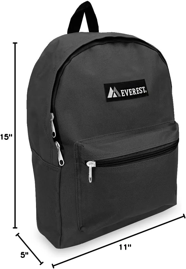 Everest Luggage Basic Backpack, Charcoal, Medium