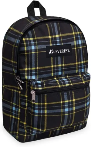 Everest Unisex-Adult's Basic Pattern Backpack, Black, One Size