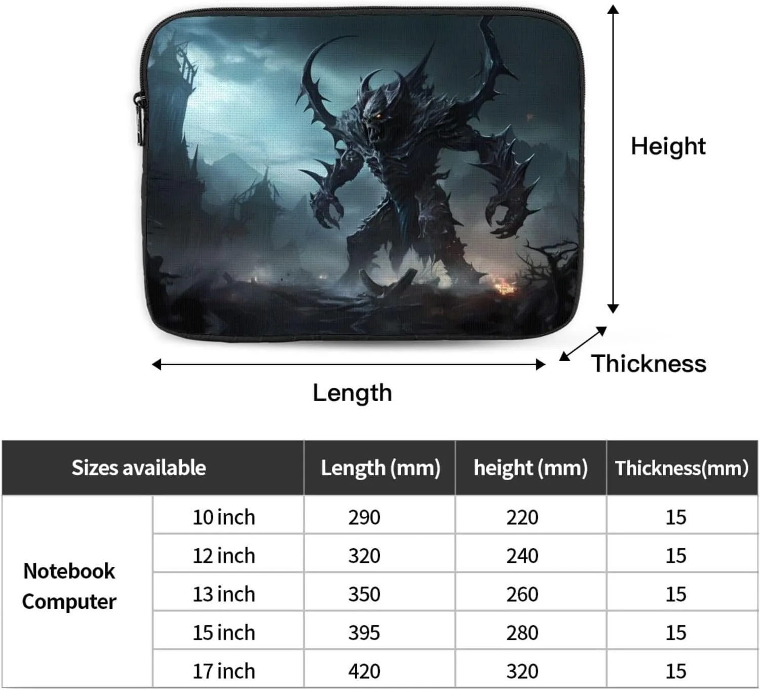 Evil Intruder Laptop Sleeve Case 10 Inch Suitable for Notebook Computer Tablet Traveling Carrying Simple Case