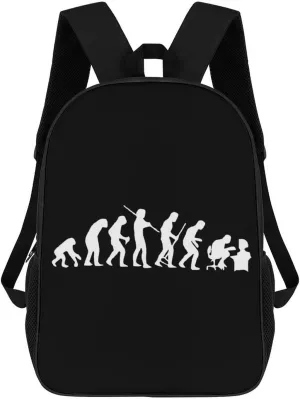 Evolution of A Computer Profile Fashion 17 Inch Backpack Simple Shoulders Daypacks Lightweight Laptop Bag Travel Gear