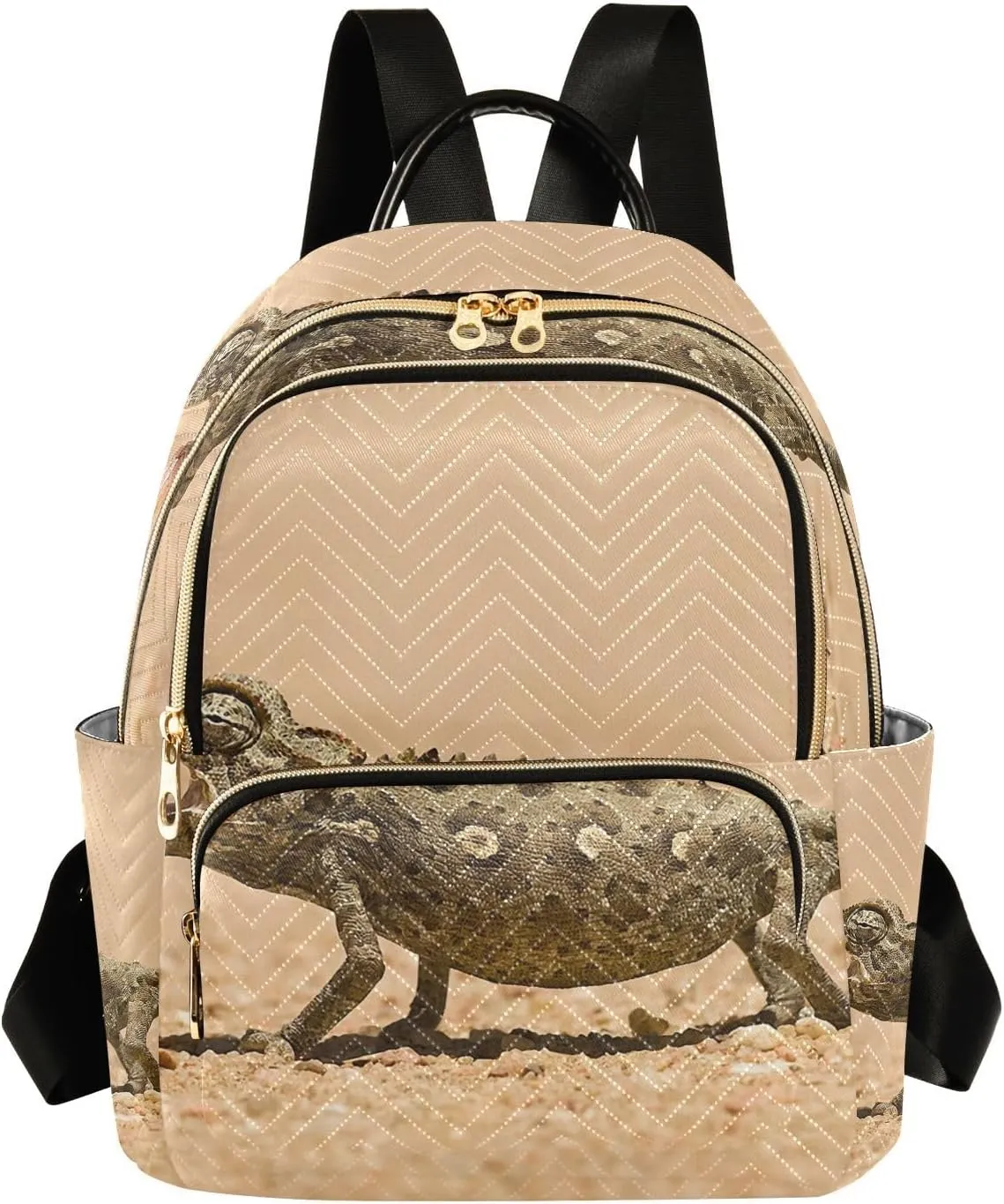 Exnundod Backpack Purse for Women Lizard Desert Predation, Mini Fashion Backpack Reptile Lightweight Casual Daypack Shoulder Bag Travel Backpack, S