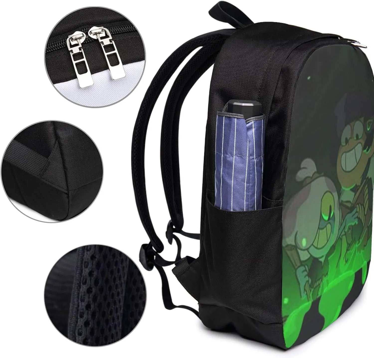 F-antasy Swamp Simple Large Capacity Backpack, The Whole Bag Is Stylish And Lightweight Black