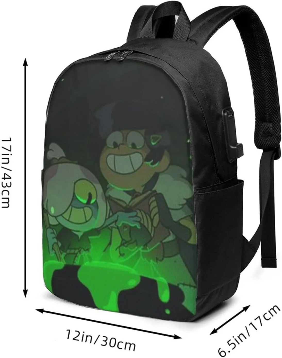 F-antasy Swamp Simple Large Capacity Backpack, The Whole Bag Is Stylish And Lightweight Black