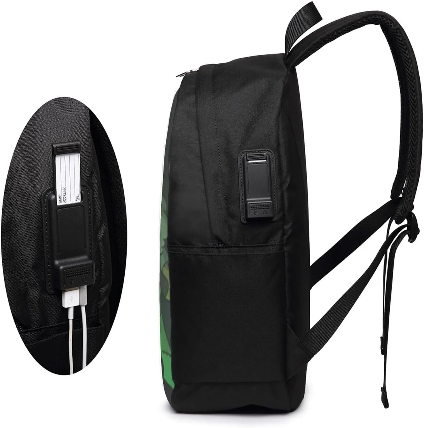 F-antasy Swamp Simple Large Capacity Backpack, The Whole Bag Is Stylish And Lightweight Black