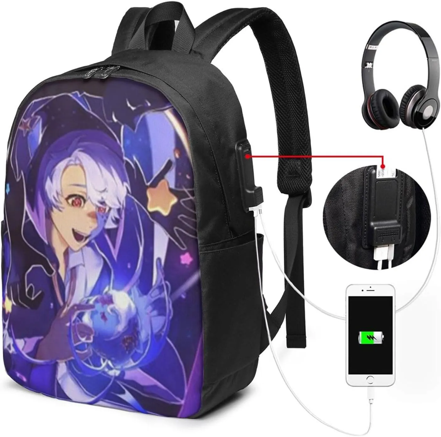 F-antasy Swamp Simple Large Capacity Backpack, The Whole Bag Is Stylish And Lightweight Black