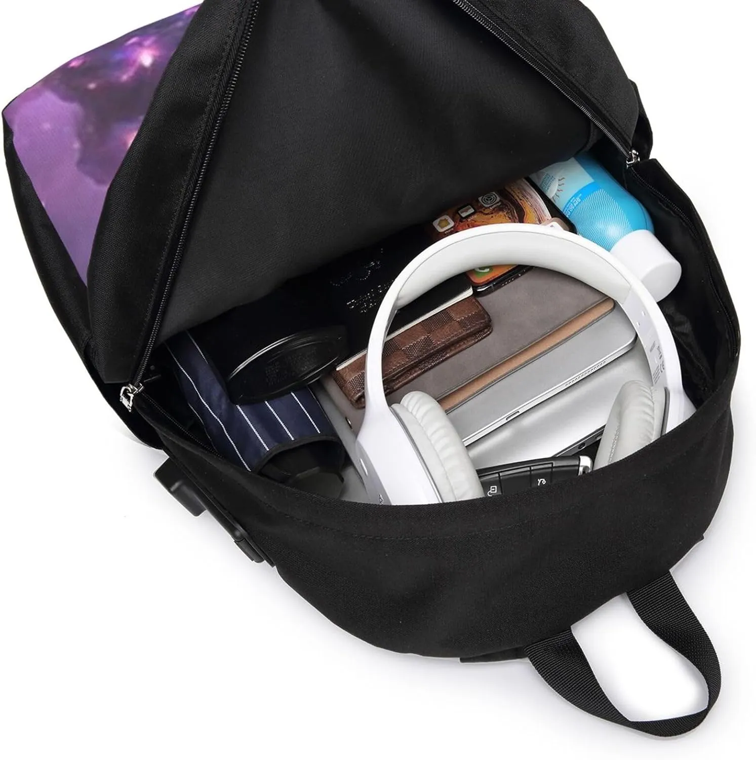 F-lower Moon Fairy Scobell Simple Large Capacity Backpack, The Whole Bag Is Stylish And Lightweight Black