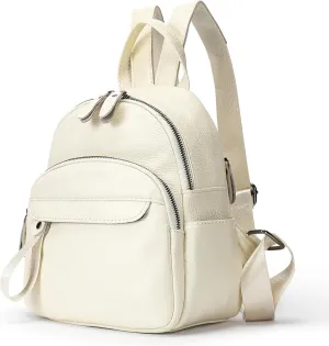 Fashion Backpack Purse for Women Soft Pebbled Leather Daypack Shoulder Bag Satchel Purse Office Casual (A-White)
