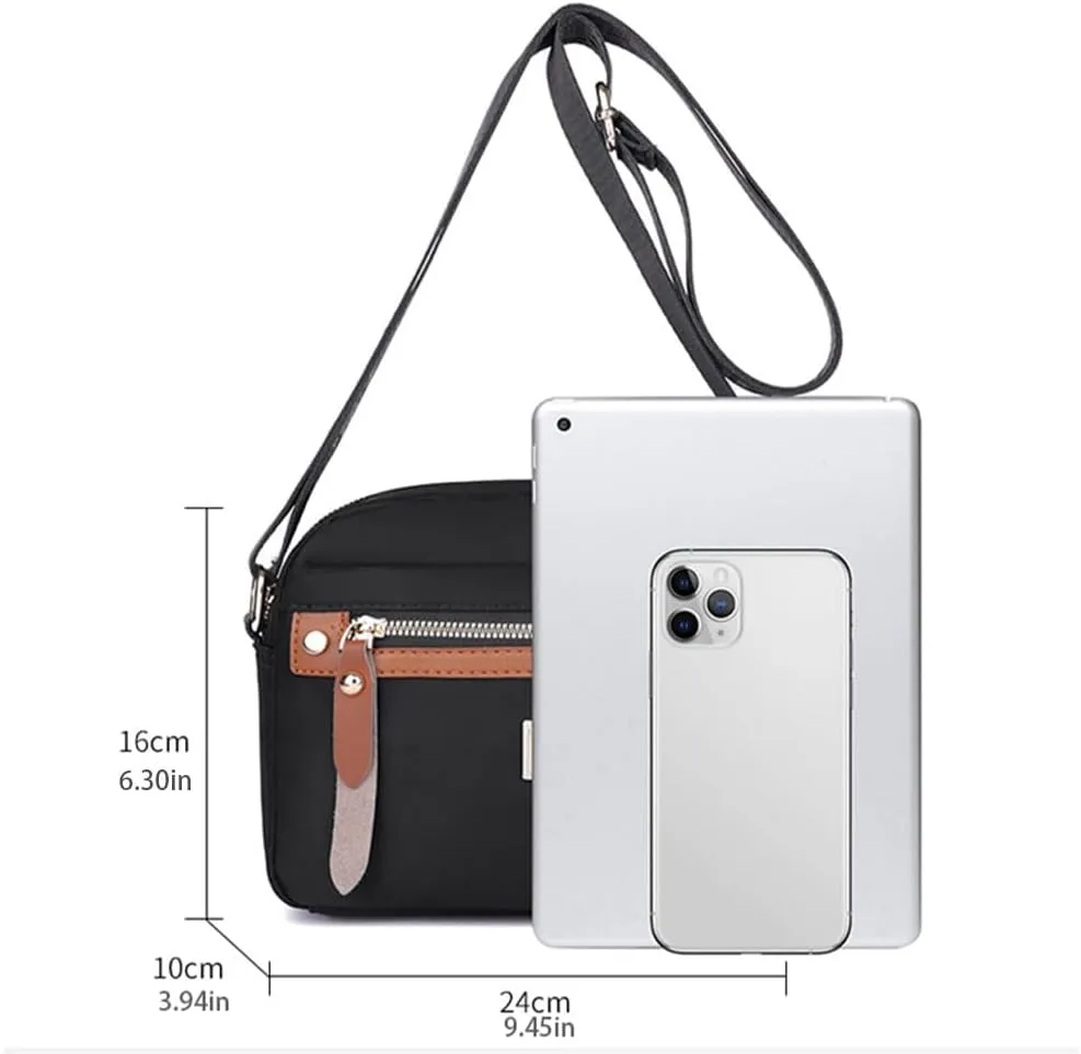 Fashion Nylon Women's Crossbody Bag Lightweight Durable Water-Resistant Shoulder Purse for Daily Use, Travel, Work