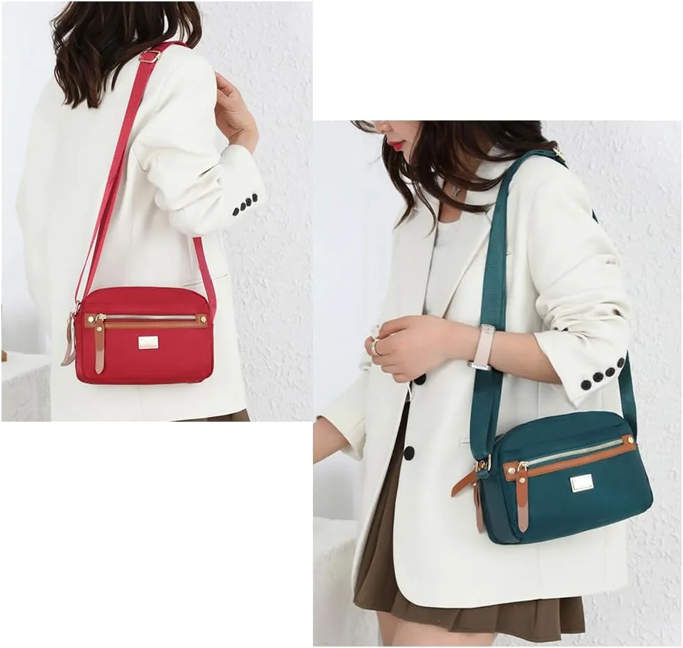 Fashion Nylon Women's Crossbody Bag Lightweight Durable Water-Resistant Shoulder Purse for Daily Use, Travel, Work
