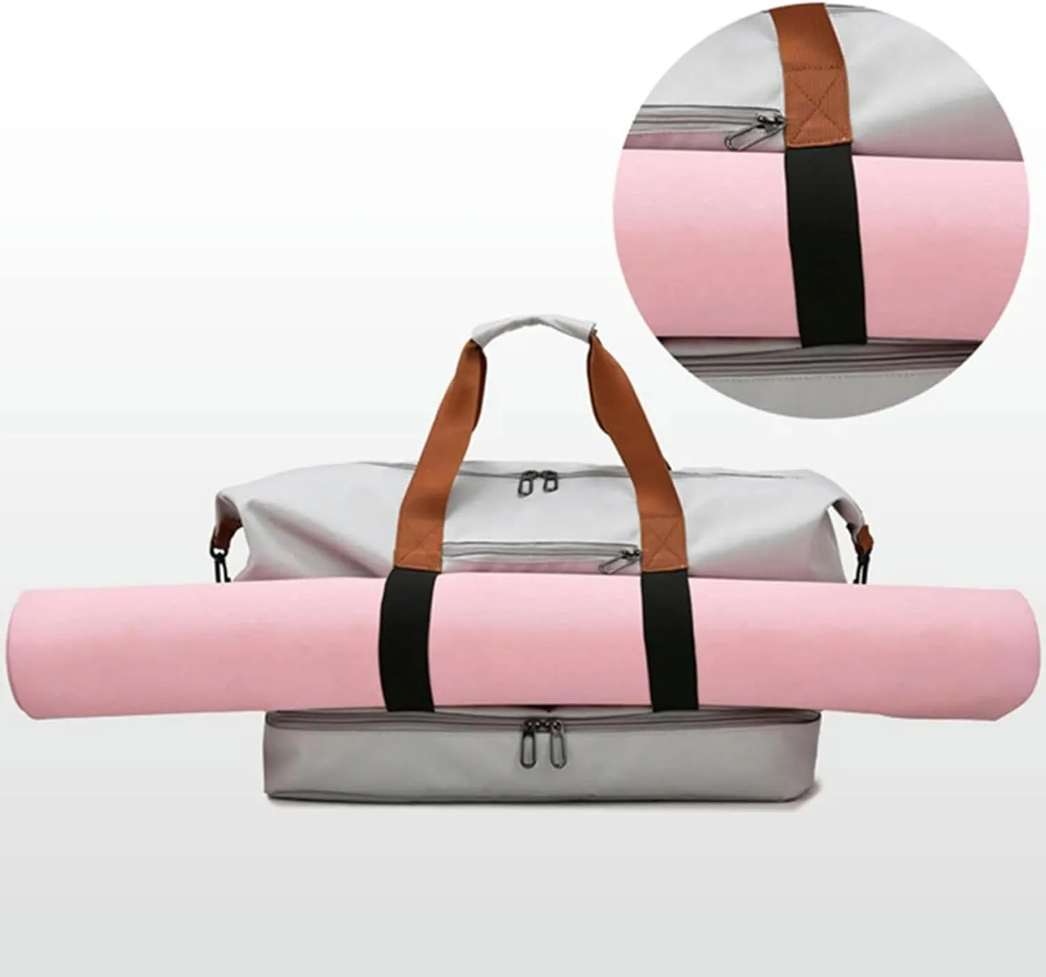 Fashion Travel Bags for Women Large Capacity Men's Sports Bag Waterproof Weekend Sac Voyage Female Messenger Bag Dry and Wet, Black 46x25x28cm