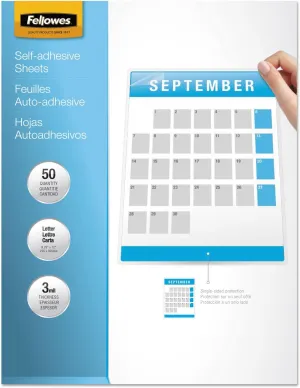 Fellowes Laminating Sheets Self Adhesive 9x12 3 Mil Gloss 50 Pack (5221502)