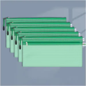 File Organizer A4 A5 B5 D File Bag Mesh Bag Zipper Bag PVC Transparent File Bag Student Information Bag for Teacher Civil Servant Office Worker File Folders (Color : 5pcs-D-Pink) (5pcs d)