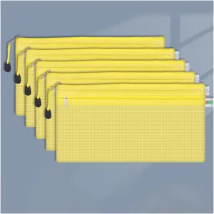 File Organizer A4 A5 B5 D File Bag Mesh Bag Zipper Bag PVC Transparent File Bag Student Information Bag for Teacher Civil Servant Office Worker File Folders (Color : 5pcs-D-Pink) (5pcs d)