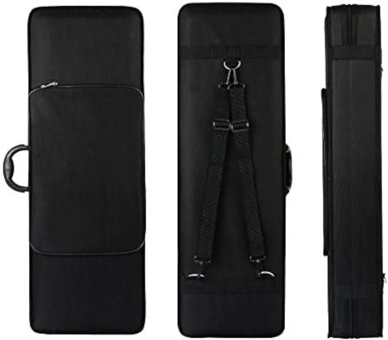 FINO 4/4 Full Size Violin Case Professional Oblong Violin Hard Case with Built-in Hygrometer,Super Lightweight Portable Carrying Bag Slip-On Cover with Backpack Straps,Black