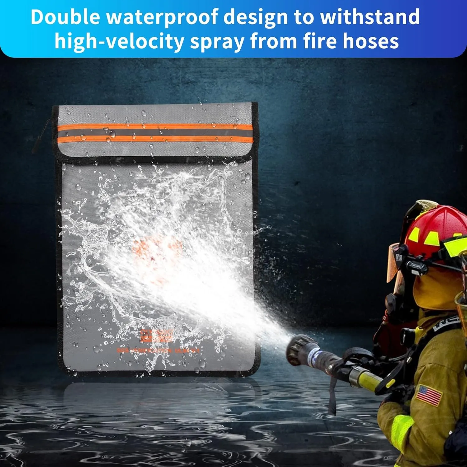 Fireproof Bag for Documents, Fireproof Money Bag for Cash with Zipper (Reinforced Fire Protection - Aluminum Foil Lining), Waterproof Document Pouch for Valuables
